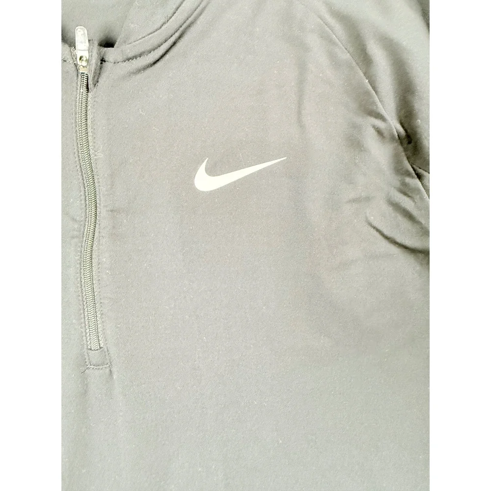 Nike VCU Pullover Women L Black Dri-FIT 1/4 Zip 3/4 Sleeve Athletic Sporty Top